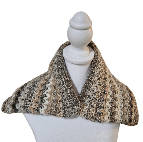 Handmade Crochet Bulky Scarf Multicolor 10 ways Puzzle Yarn Crossword Acrylic - Picture 10 of 17